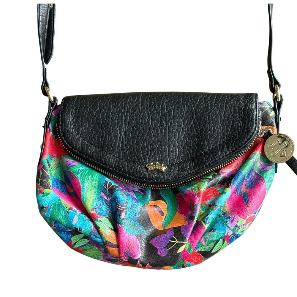 Juicy Couture Tropical Floral Envelope Style Crossbody Bag - Picture 3 of 11